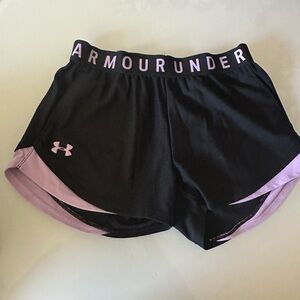 Under Armour Women's Black and Lavender Athletic Shorts